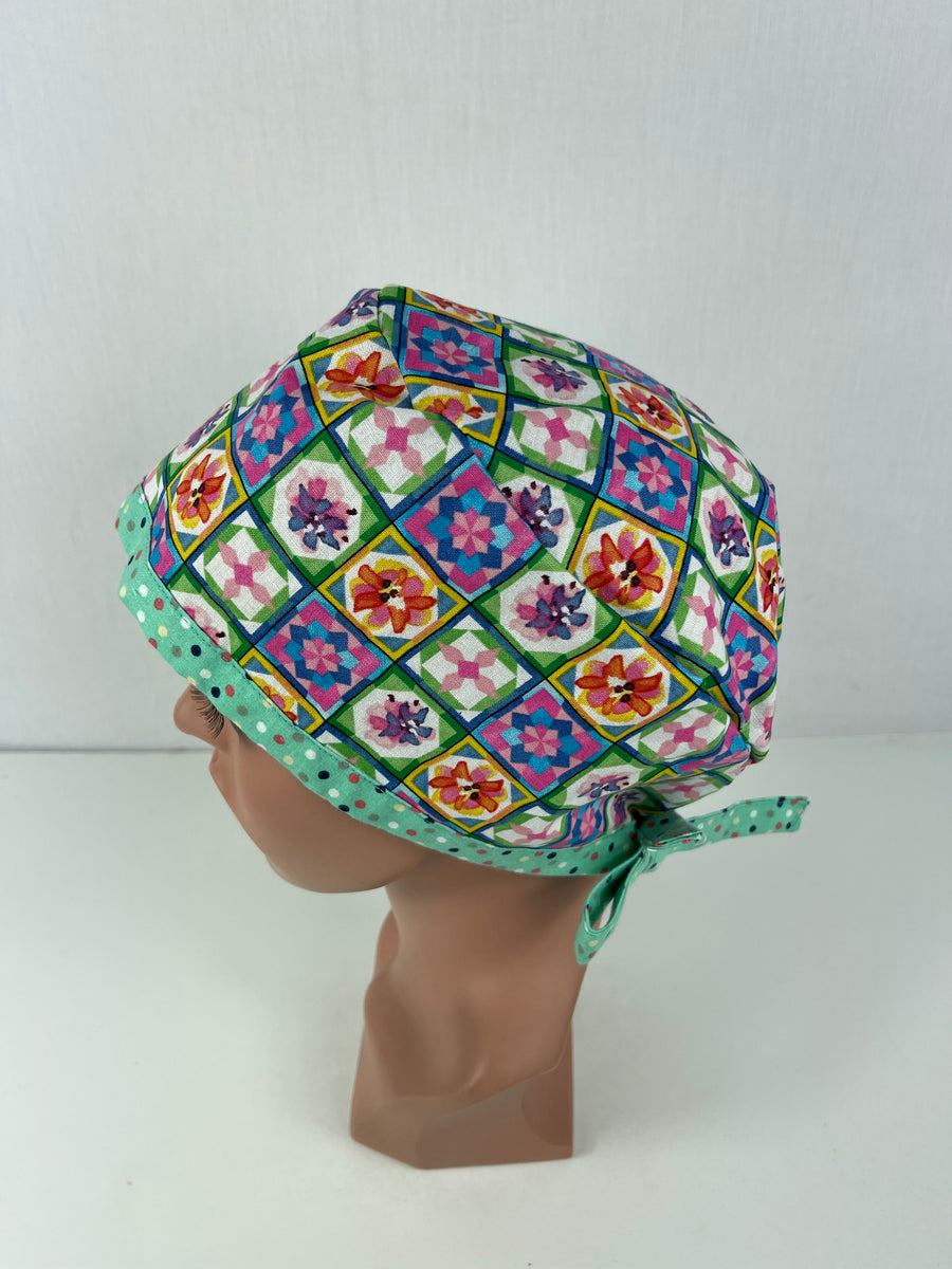 Floral in a Row Pixie Cap