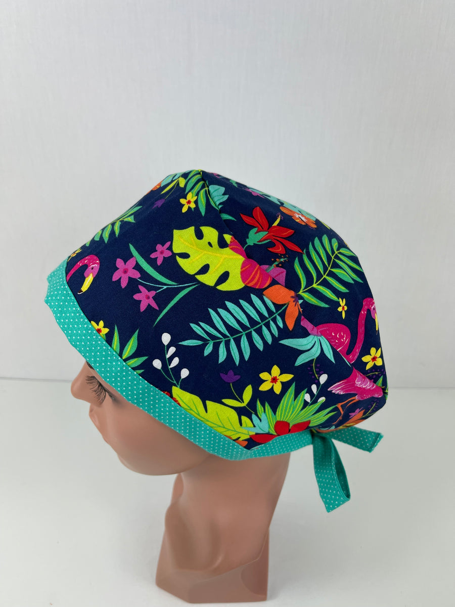 Flamingo on Blue Pixie Cap