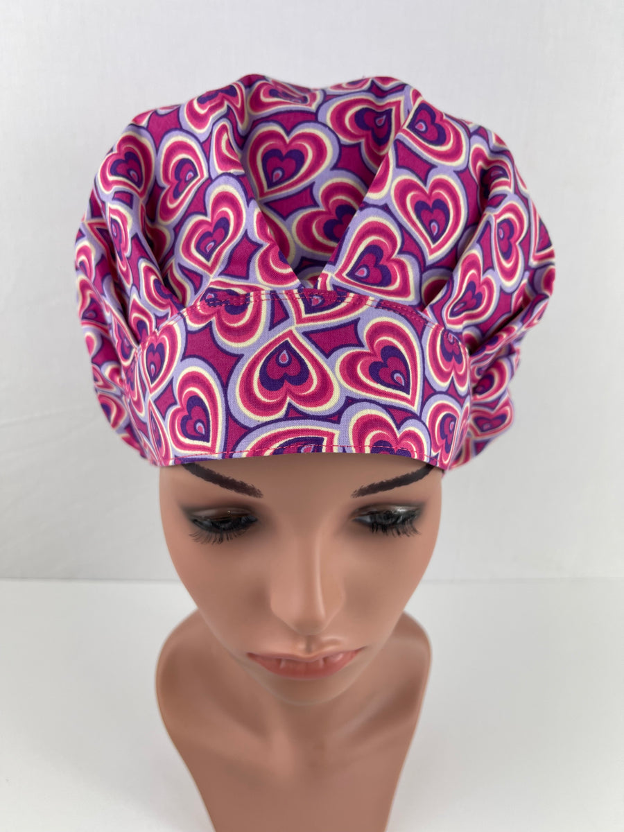 Valentines Day Bouffant Scrub Hat