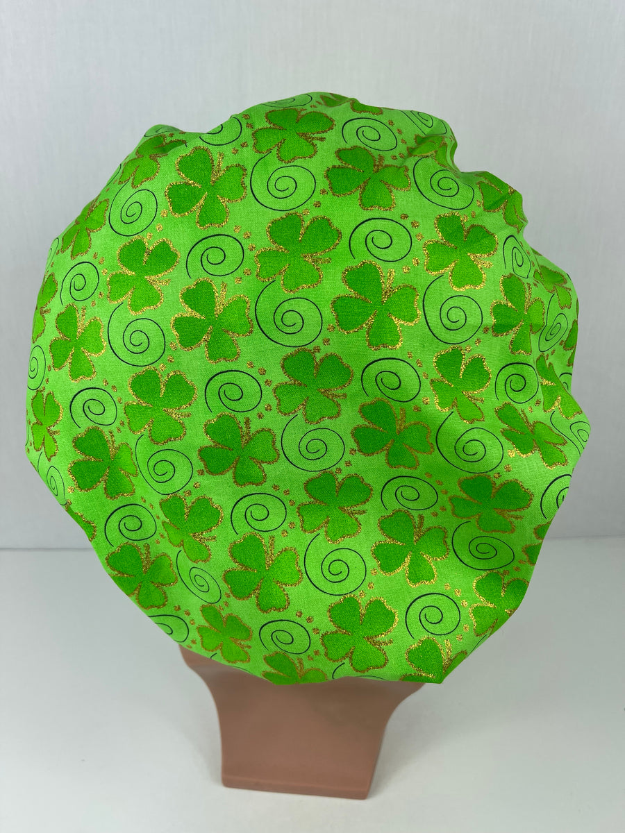 Saint Patrick’s Shamrock Bouffant Scrub Hat