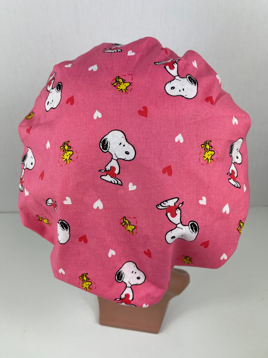 Charlie Brown Valentines Bouffant Scrub Hat