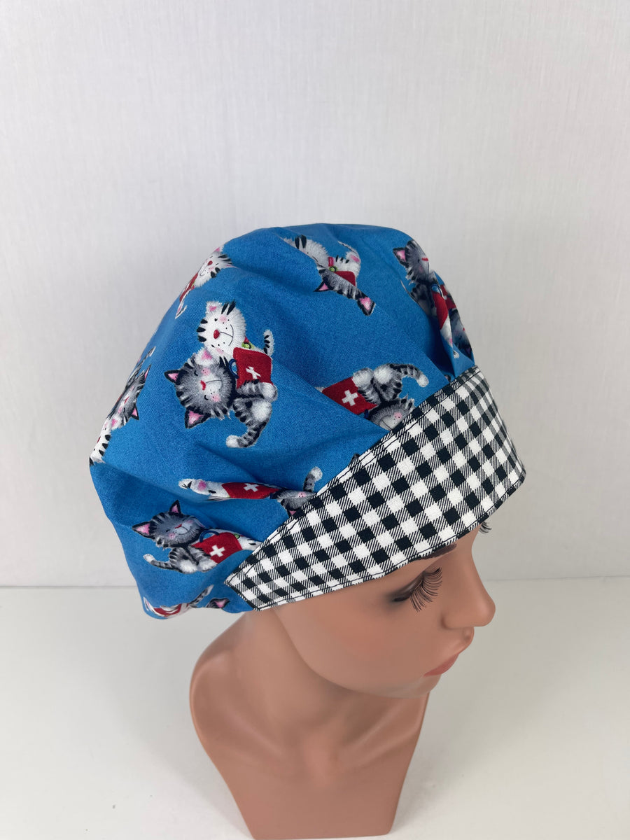 Medical Cats & Dogs Bouffant Scrub Hat