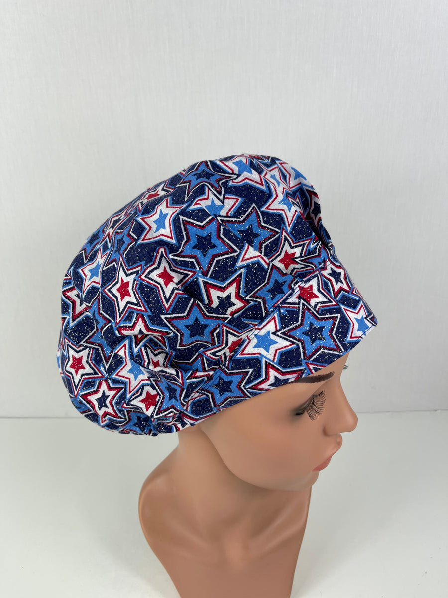 Patriotic Star in a Star Bouffant Scrub