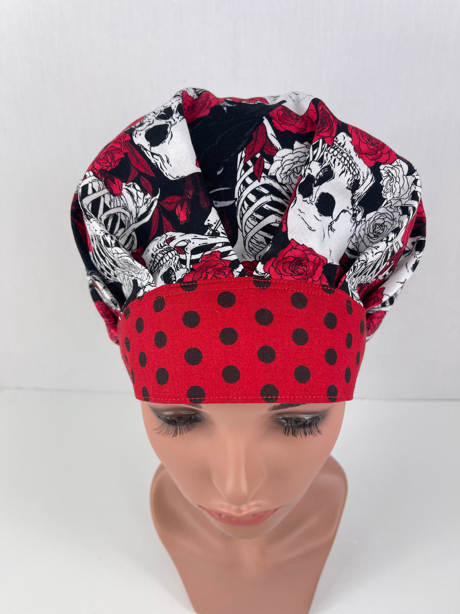 Skulls & Roses Bouffant Hat