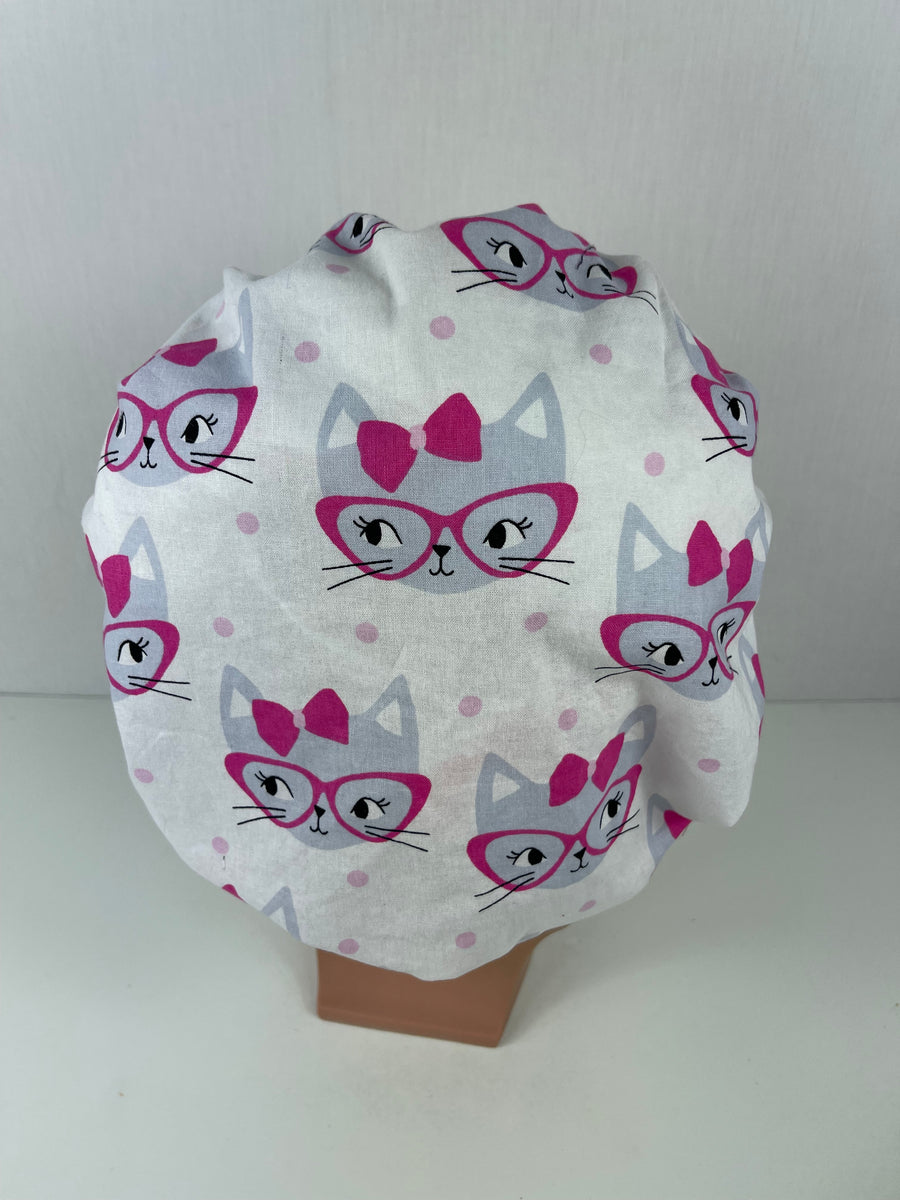 Cats in Glasses Bouffant Hat