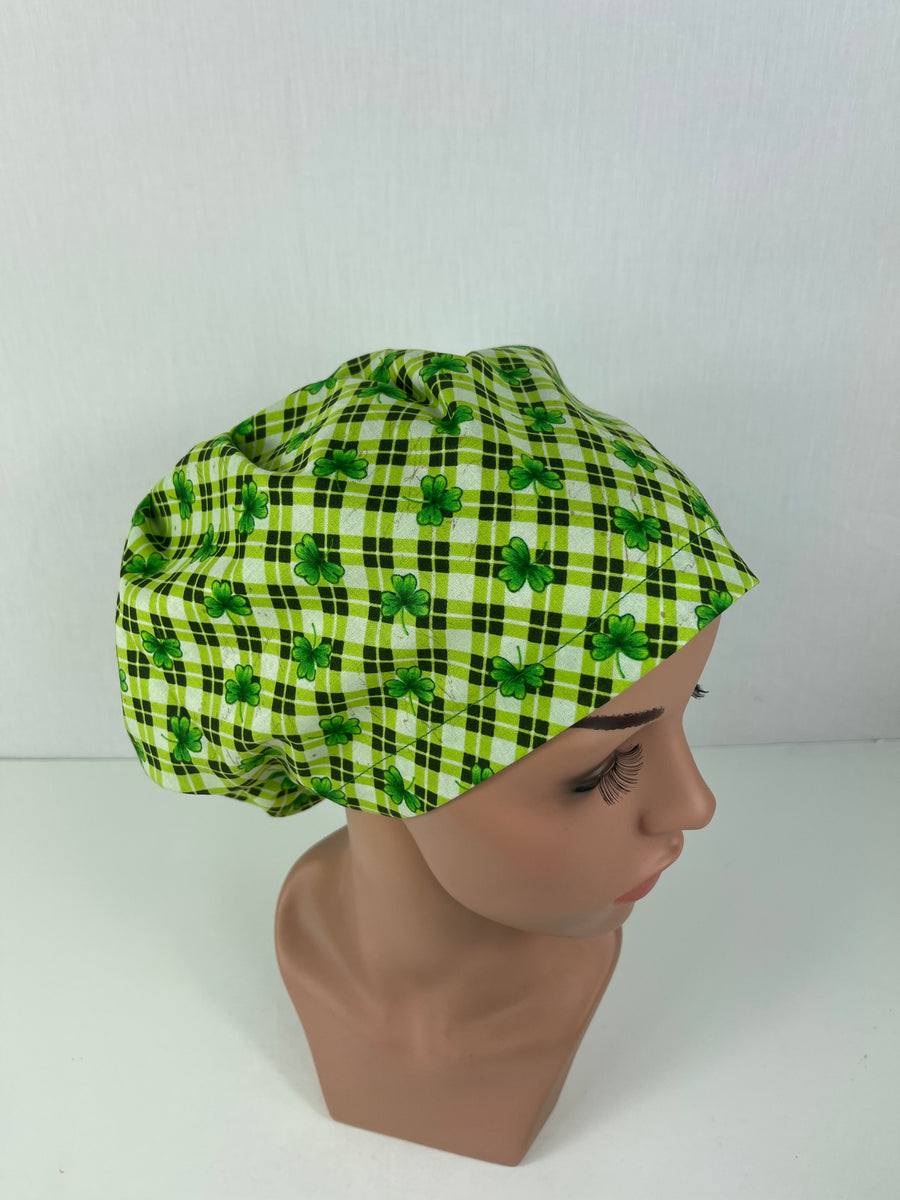 Saint Patrick’s Shemrocks on Plaid Euro Cap