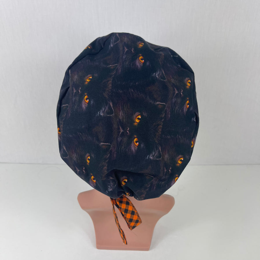 Black Cats / Orange Eyes Pixie Cap