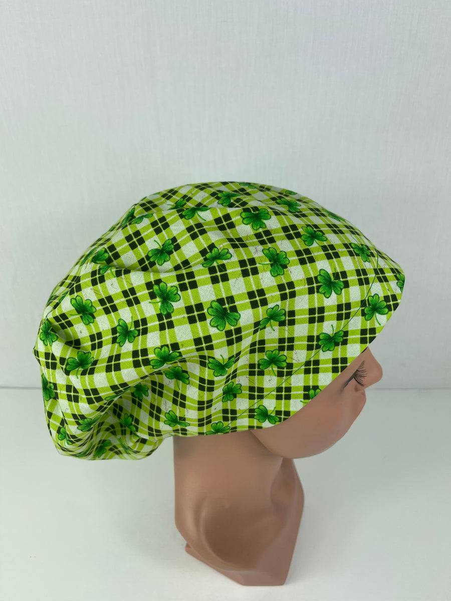 Saint Patrick’s Shemrocks on Plaid Euro Cap