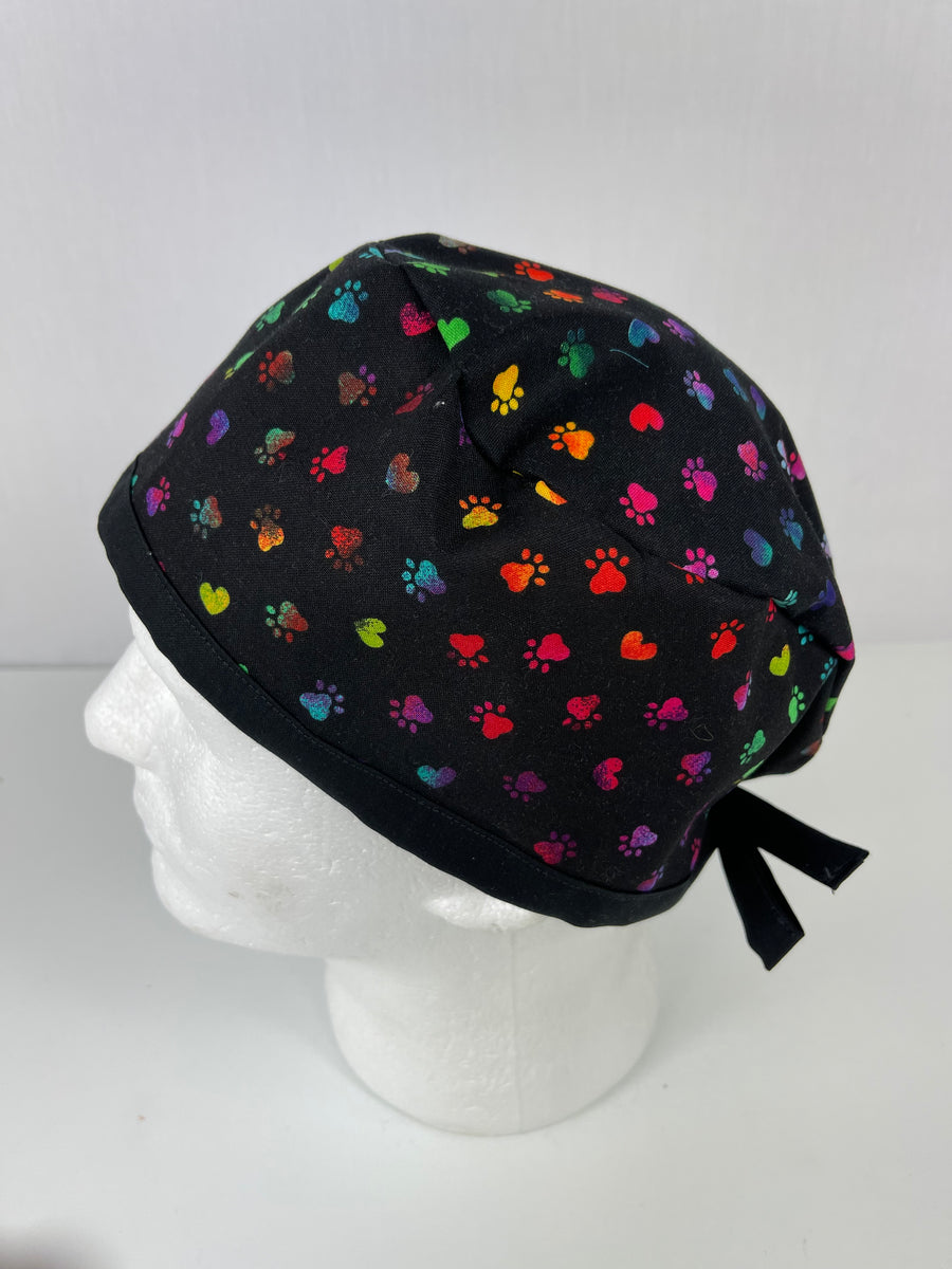 Multicolor Pet Paw Prints Skull Unisex Cap