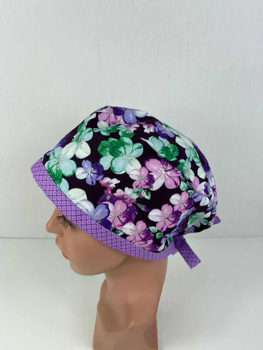 Cherry Blossom Burgandy Pixie Cap