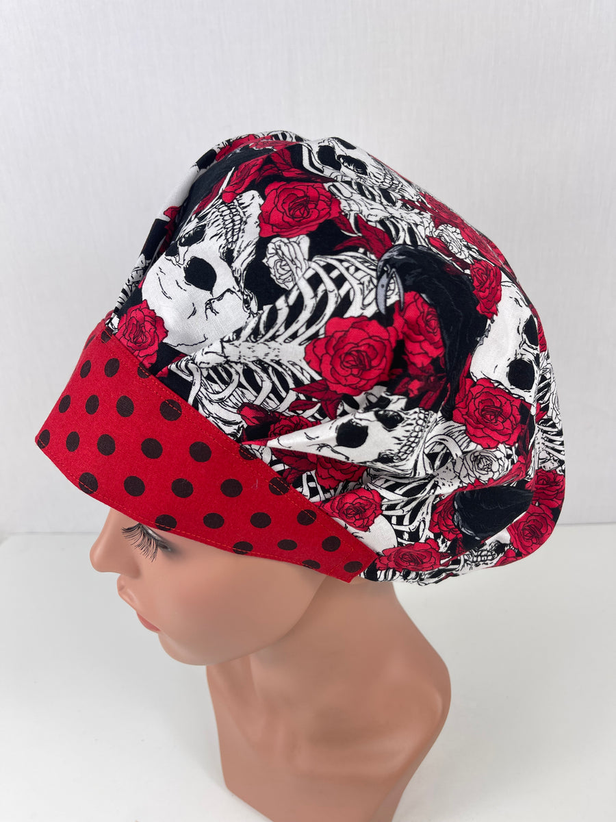 Skulls & Roses Bouffant Hat