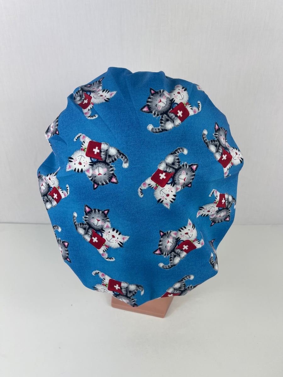 Medical Cats & Dogs Bouffant Scrub Hat