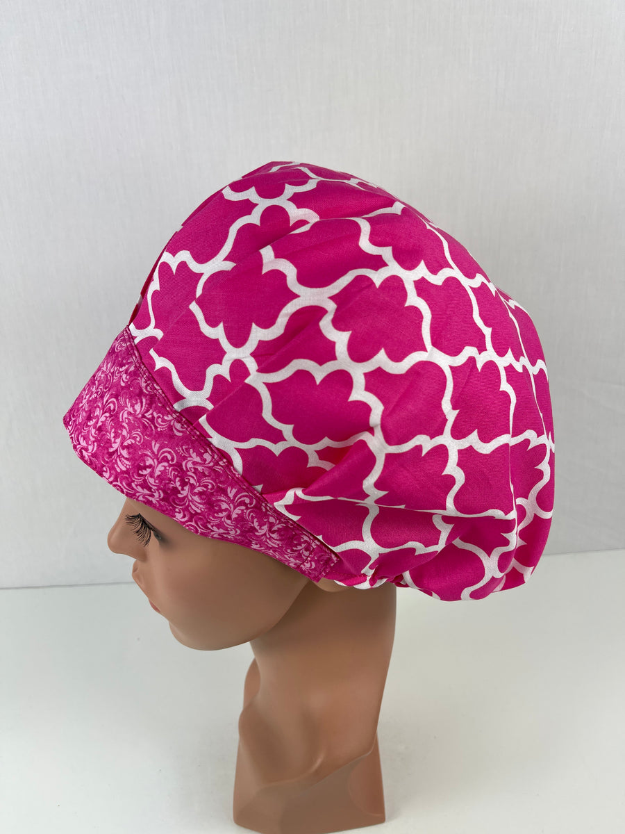 Hot Pink Bouffant Hat