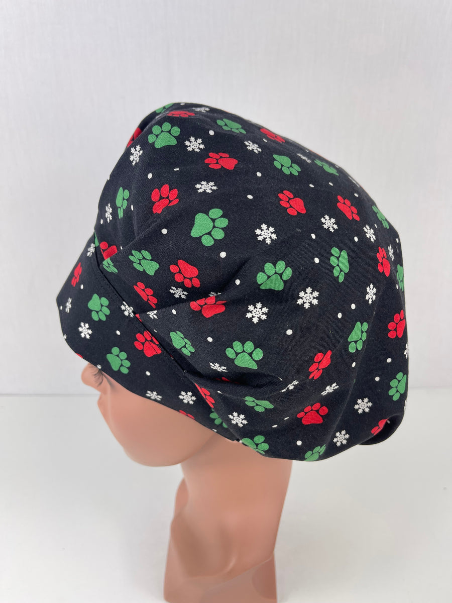 Christmas Paws Bouffant Scrub Hat