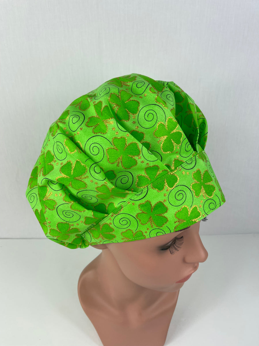 Saint Patrick’s Shamrock Bouffant Scrub Hat