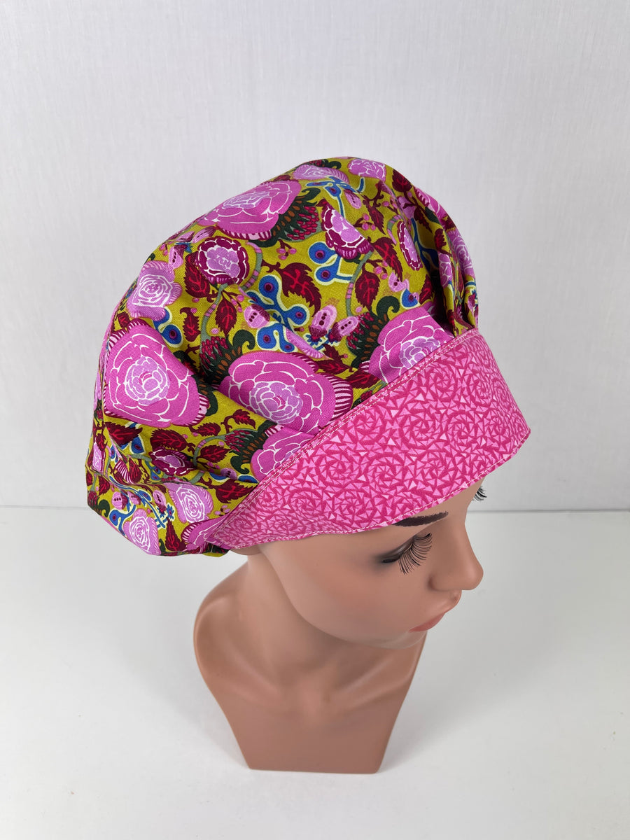 Floral  Bouffant Scrub Hat