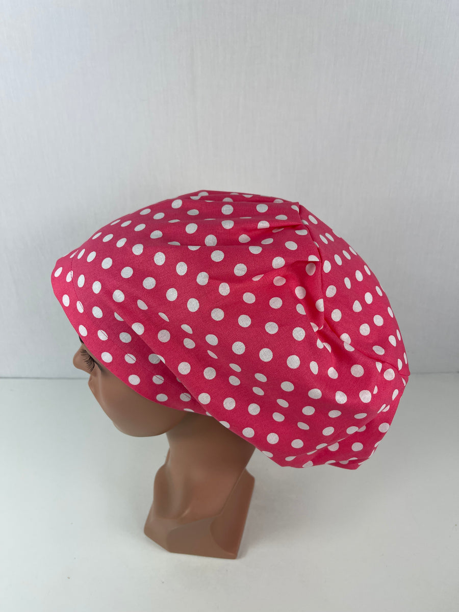 Pink Polka Dot Euro Cap