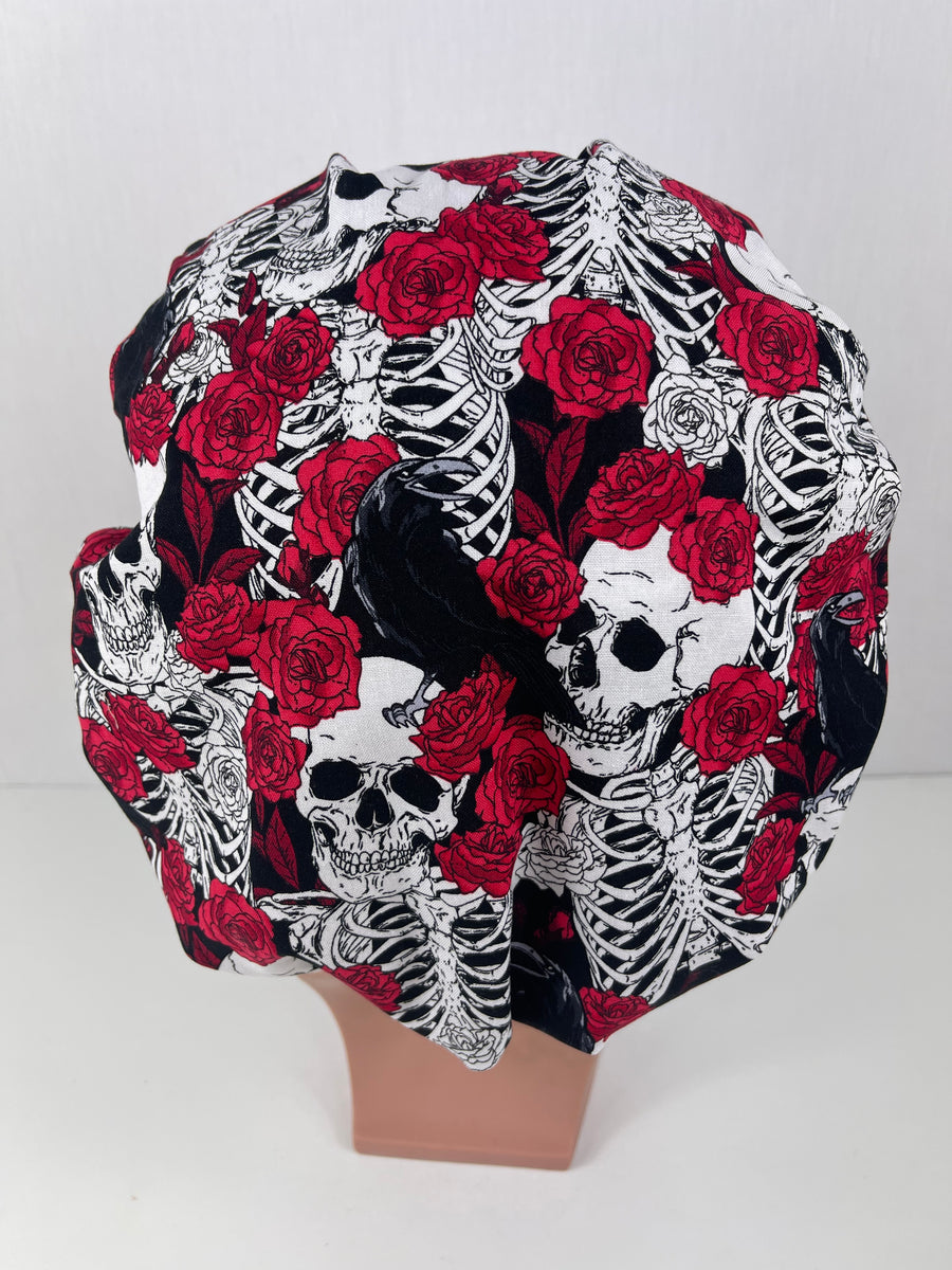 Skulls & Roses Bouffant Hat