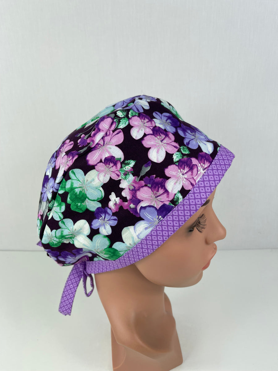 Cherry Blossom Burgandy Pixie Cap