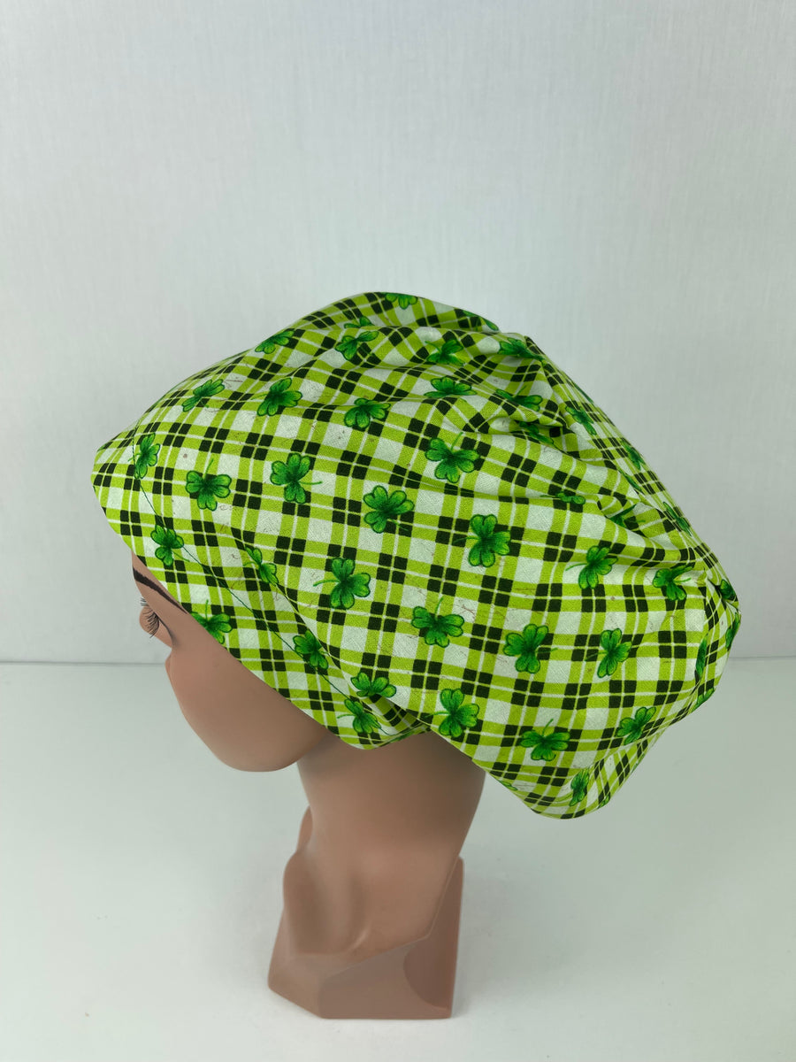 Saint Patrick’s Shemrocks on Plaid Euro Cap