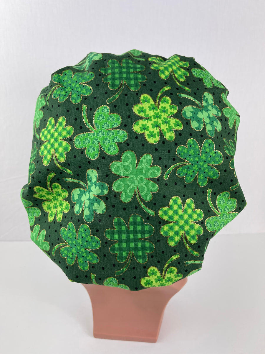 Saint Patrick’s Shamrock Bouffant Scrub Hat