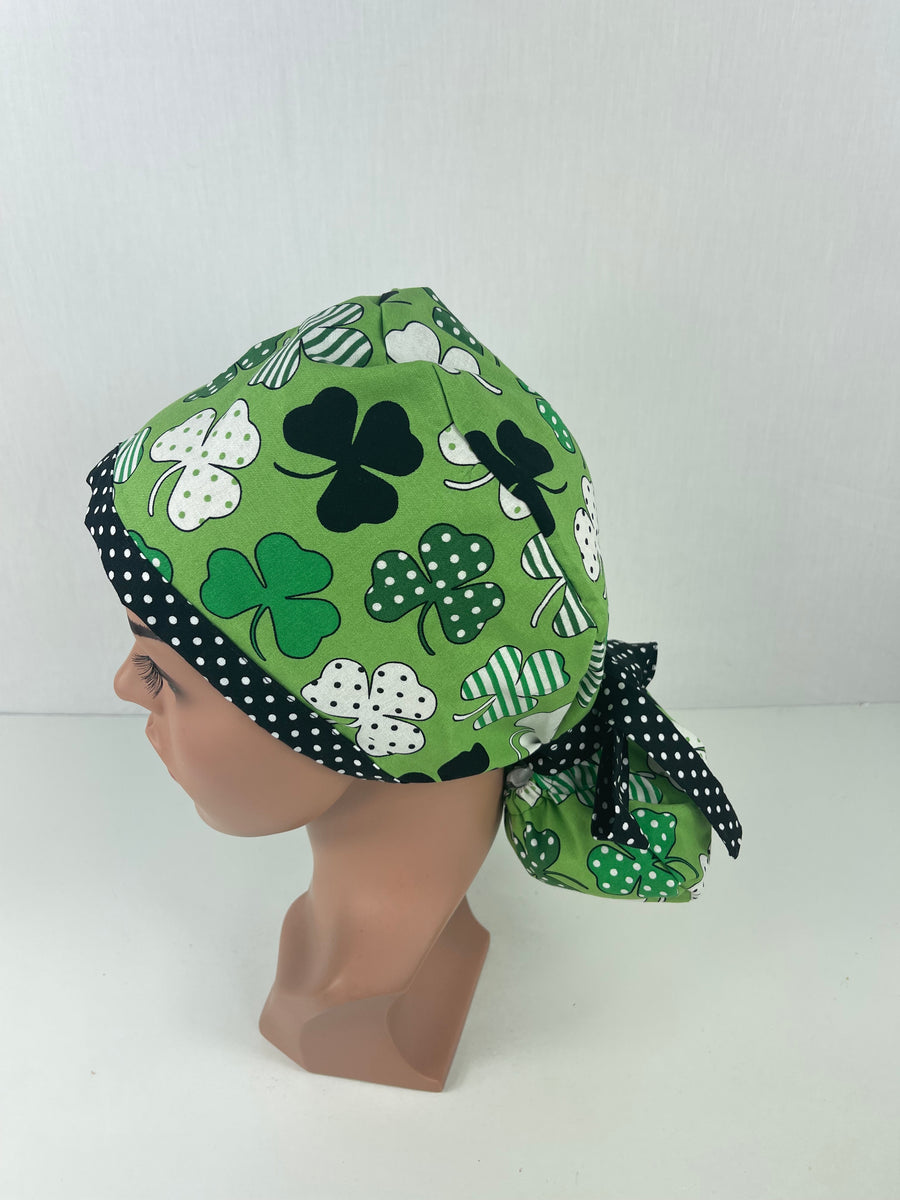 Polka Dot Shamrock Ponytail Hat