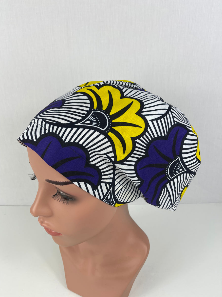 Floral African Print Euro Cap