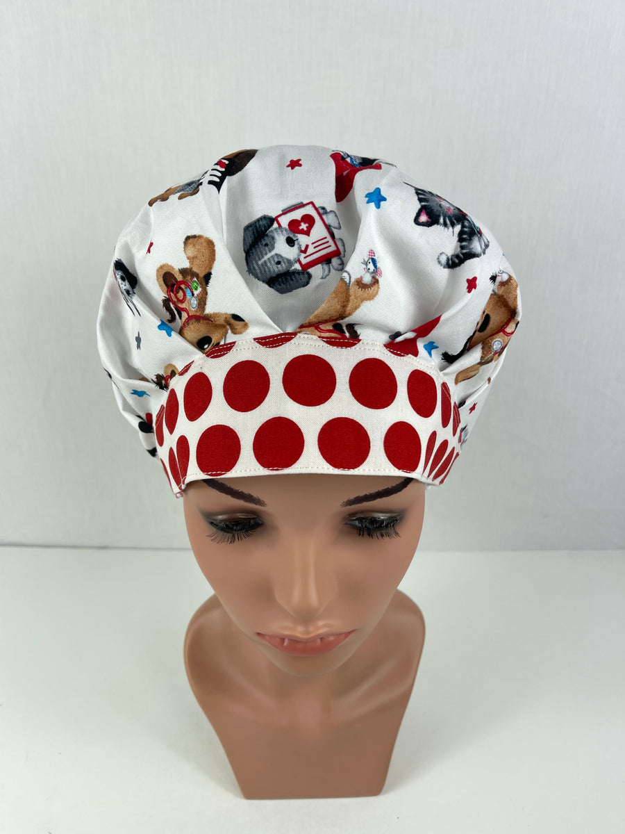 Medical Puppies and Kittens Bouffant Scrub Hat