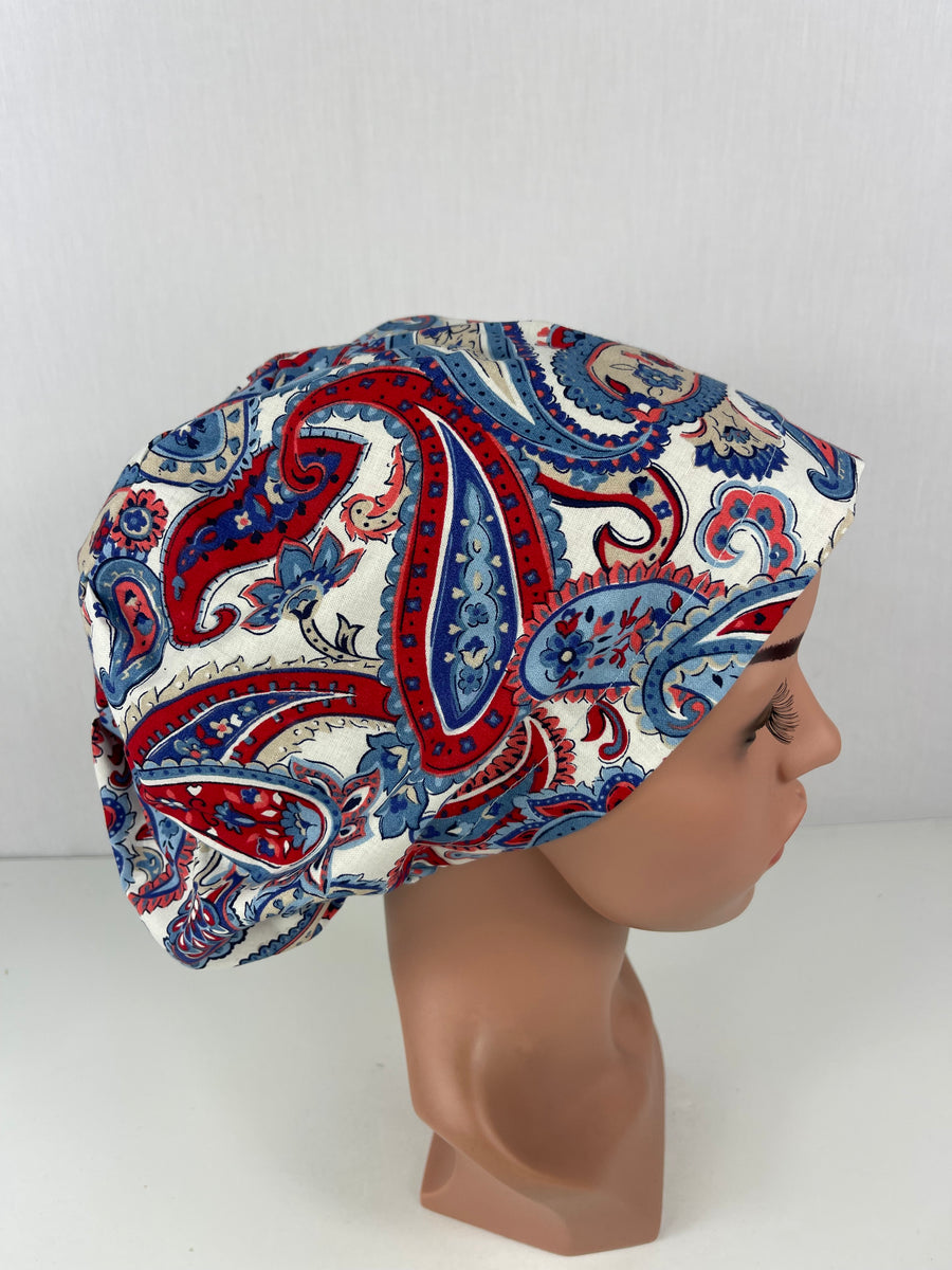 Paisley Red White and Blue Euro Cap