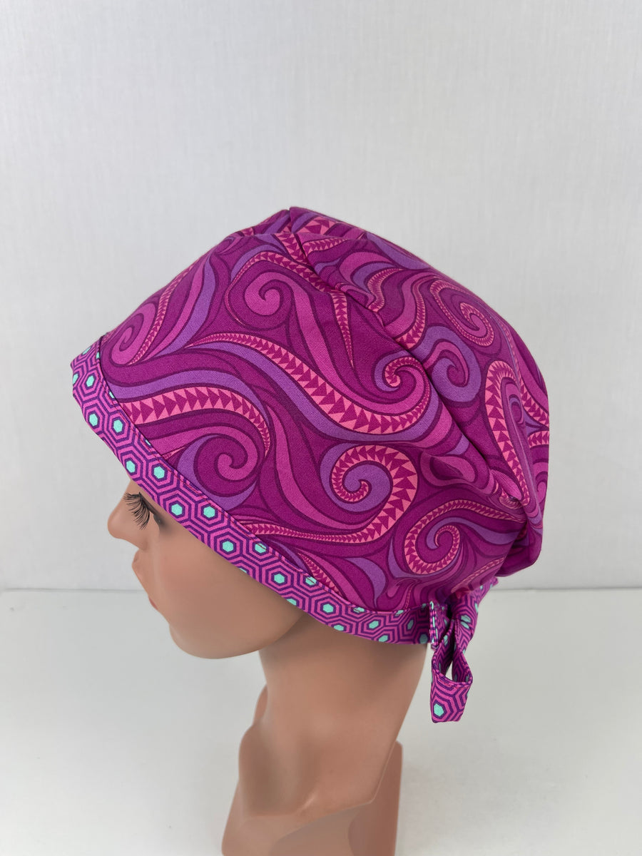 Fuchsia Swirls Pixie Cap