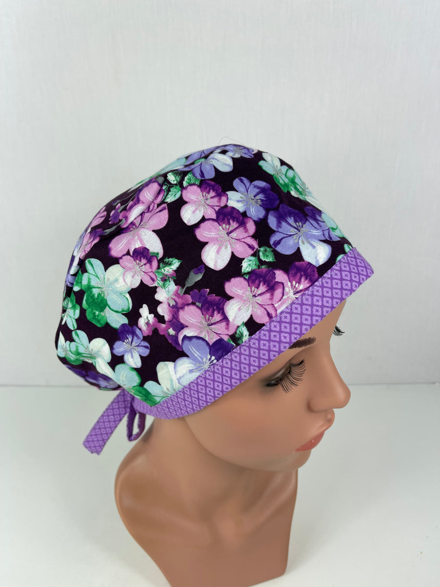 Cherry Blossom Burgandy Pixie Cap