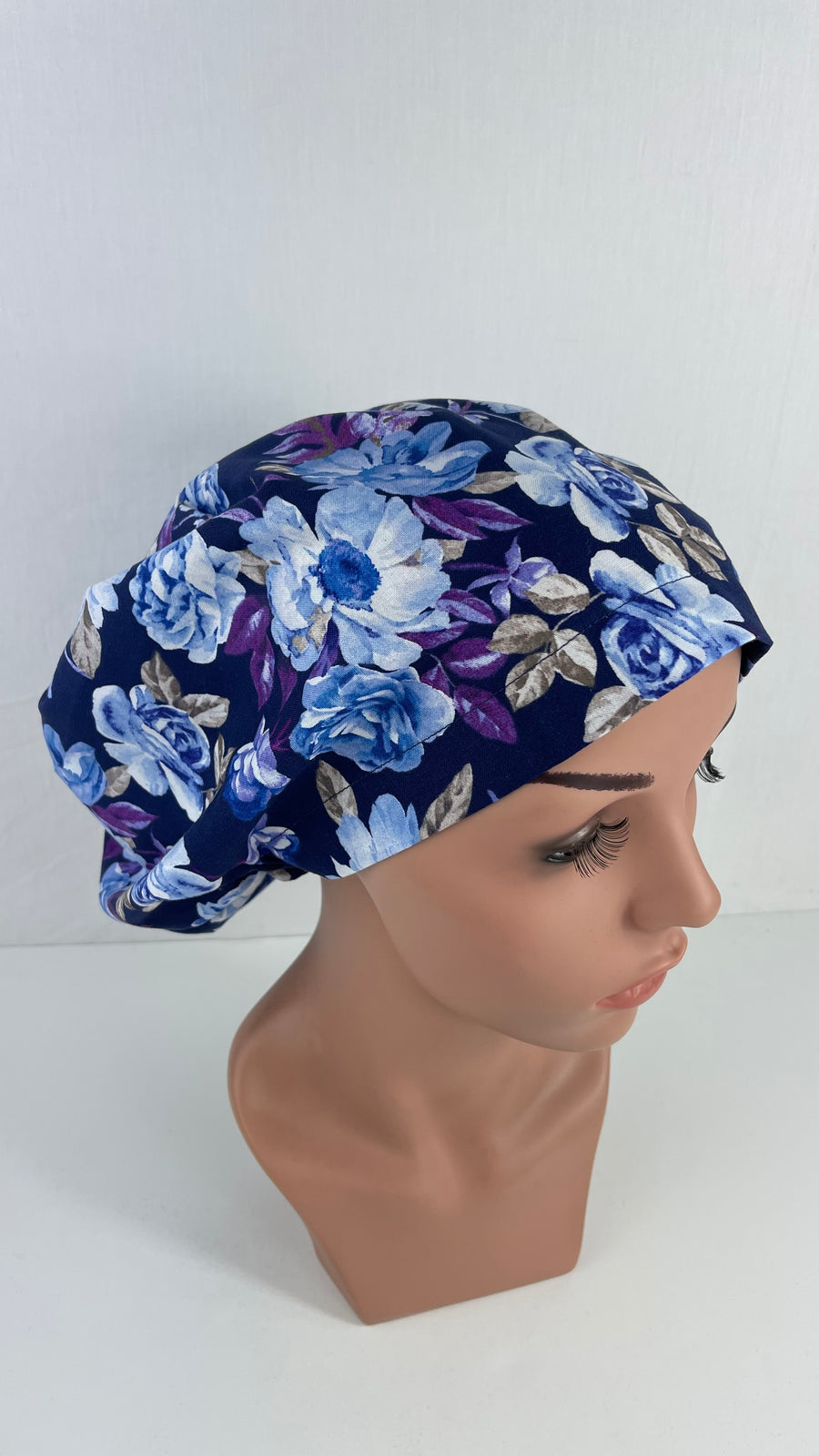 Floral on Navy Blue Euro Cap