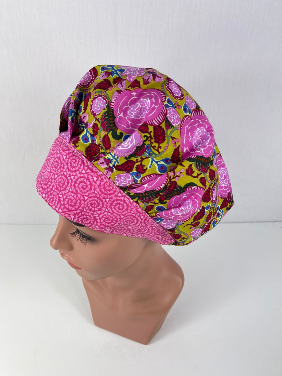 Floral  Bouffant Scrub Hat