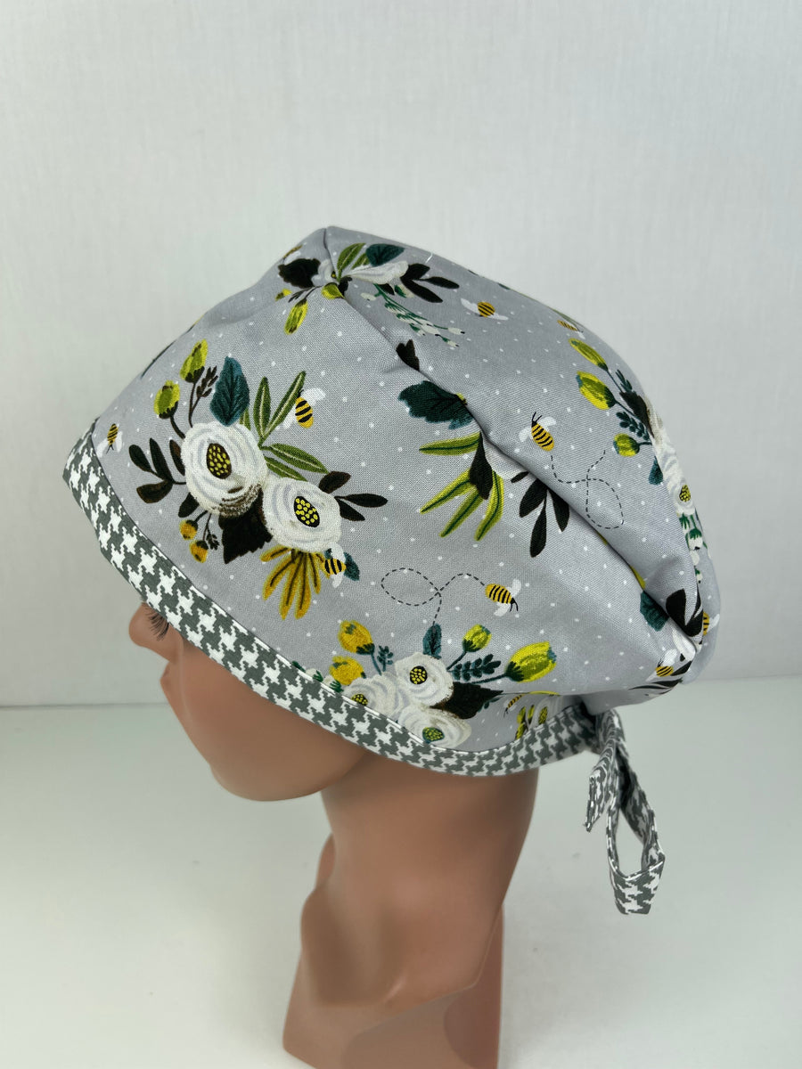 Floral on Grey Pixie Cap