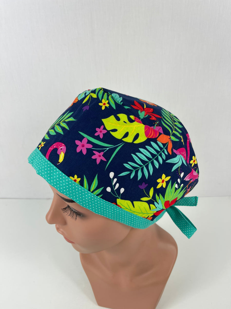 Flamingo on Blue Pixie Cap