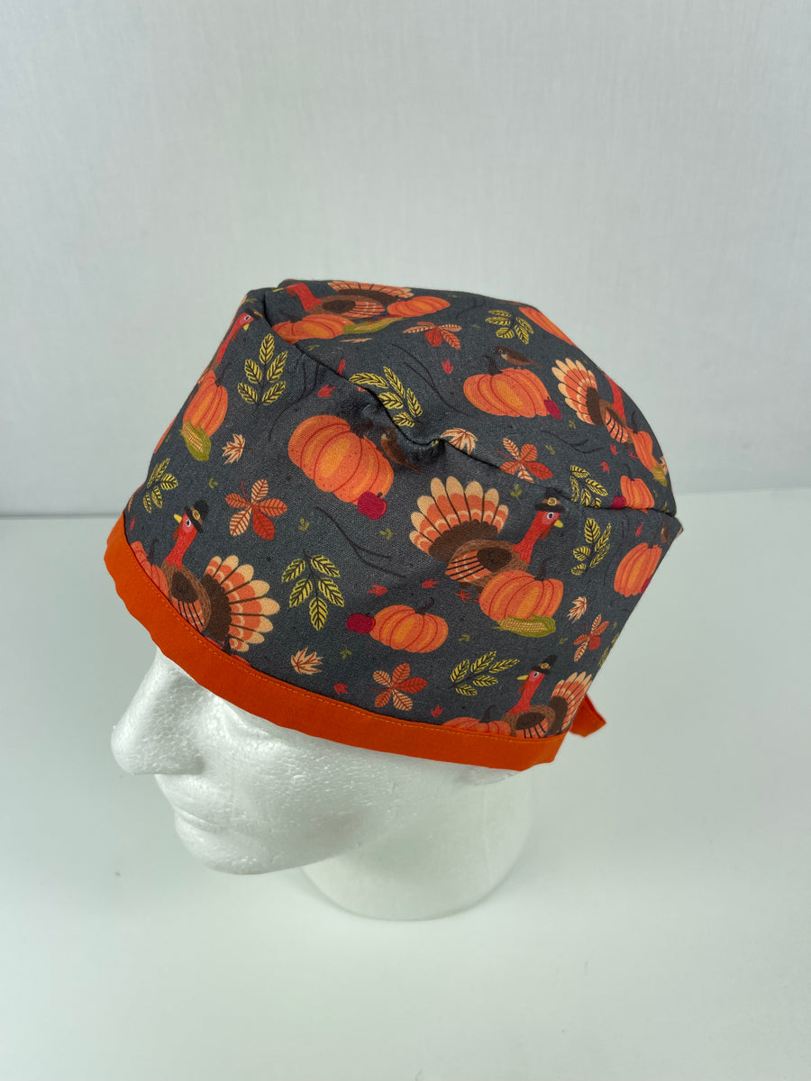 Thanksgiving Turkey Puppies Skull Unisex Cap