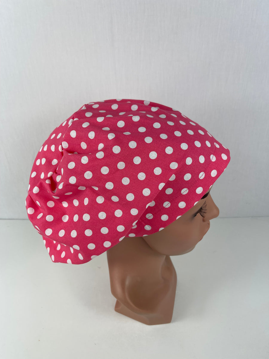 Pink Polka Dot Euro Cap