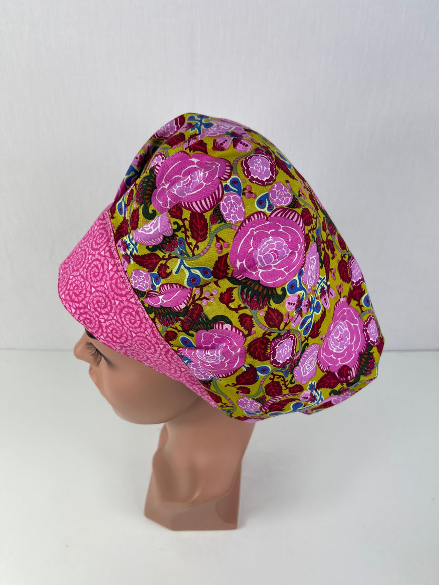 Floral  Bouffant Scrub Hat