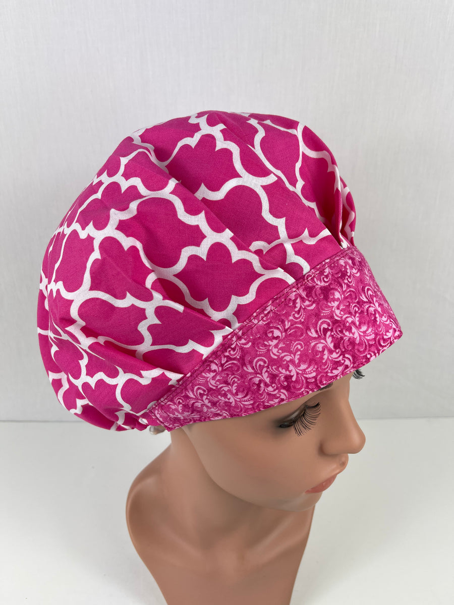 Hot Pink Bouffant Hat