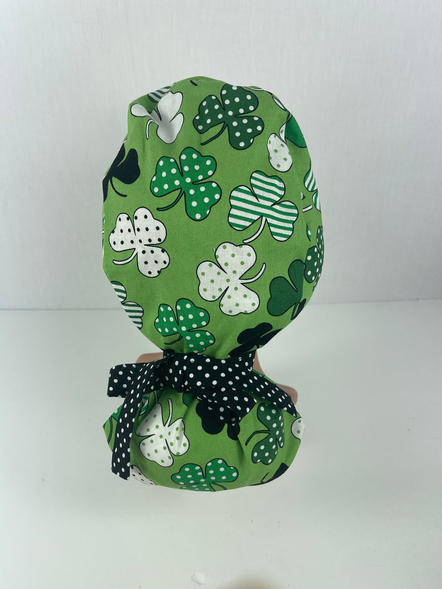 Polka Dot Shamrock Ponytail Hat
