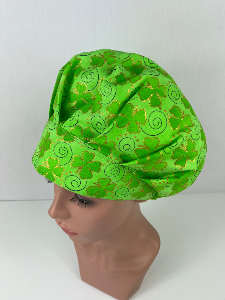 Saint Patrick’s Shamrock Bouffant Scrub Hat