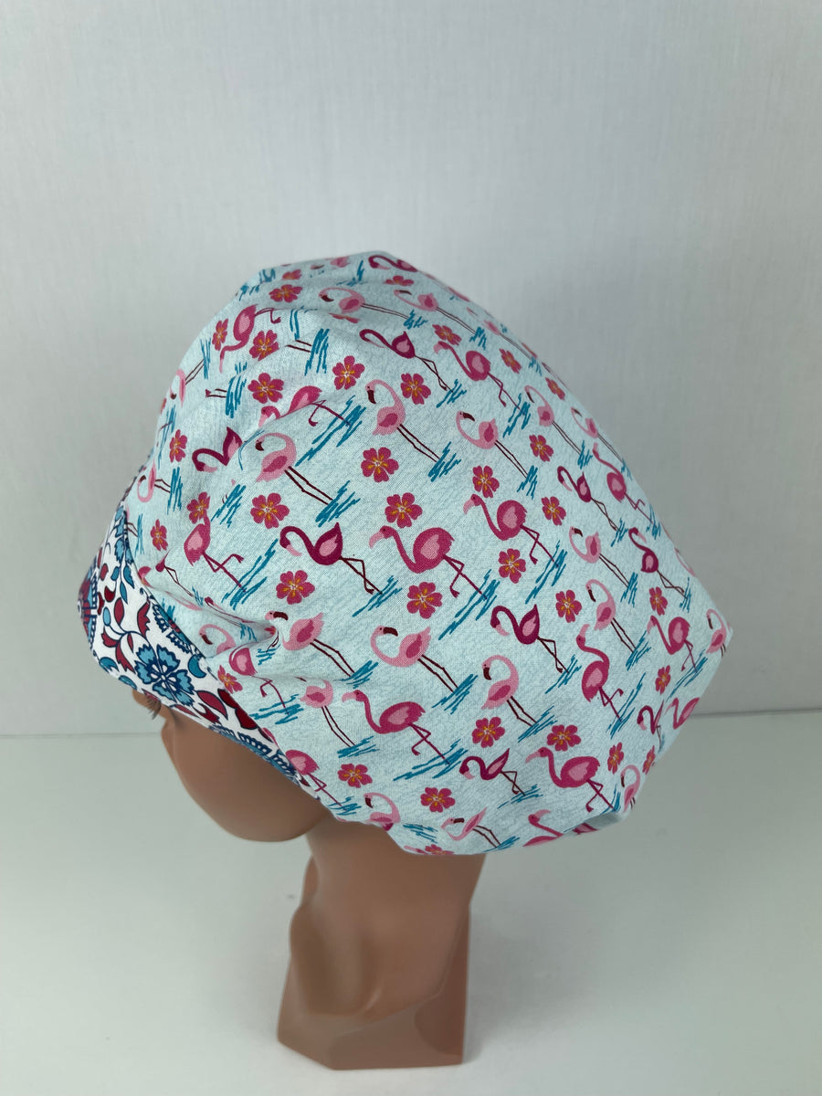 Pink Flamingo Bouffant Scrub Hat