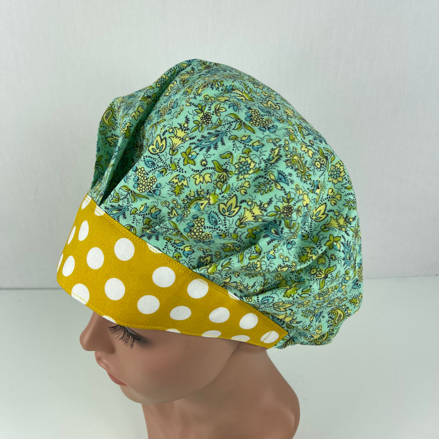 Small Yellow Flowers Bouffant Scrub Hat