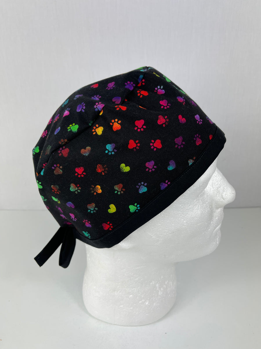 Multicolor Pet Paw Prints Skull Unisex Cap