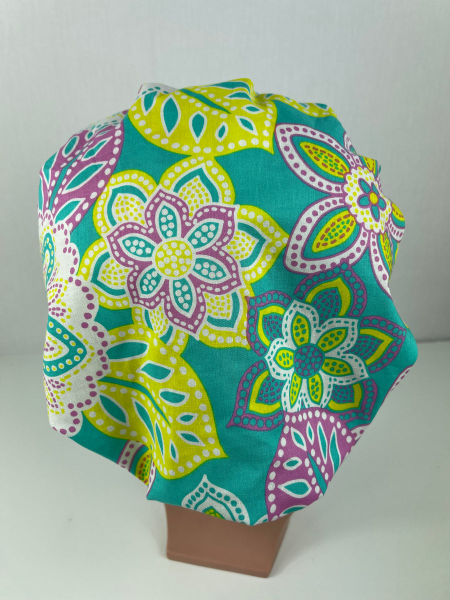 Floral Bouffant Scrub Hat