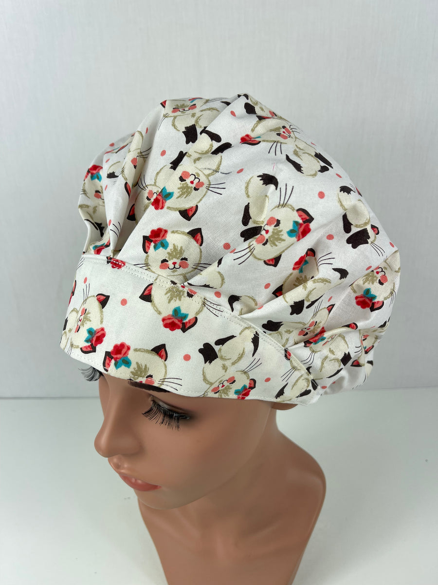 Kittens on White Bouffant Hat