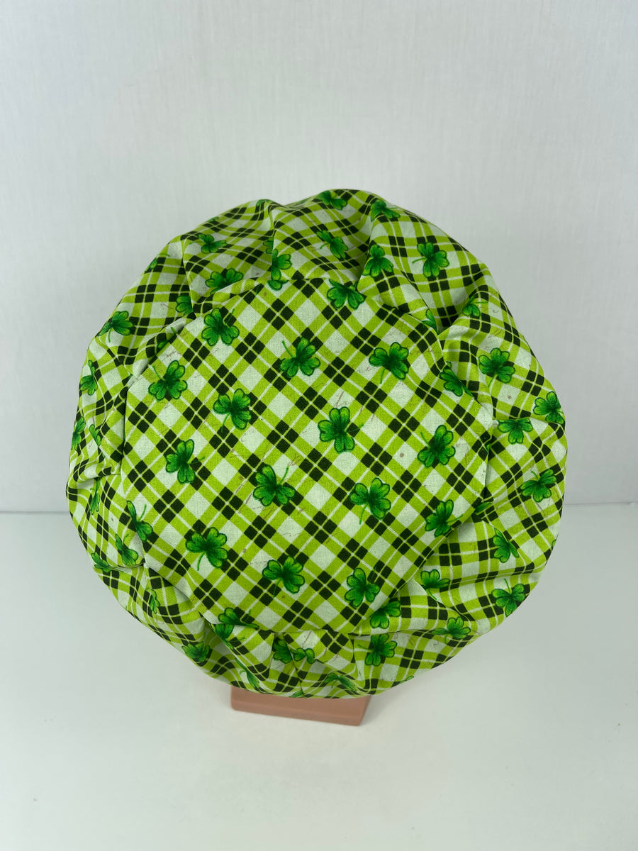 Saint Patrick’s Shemrocks on Plaid Euro Cap