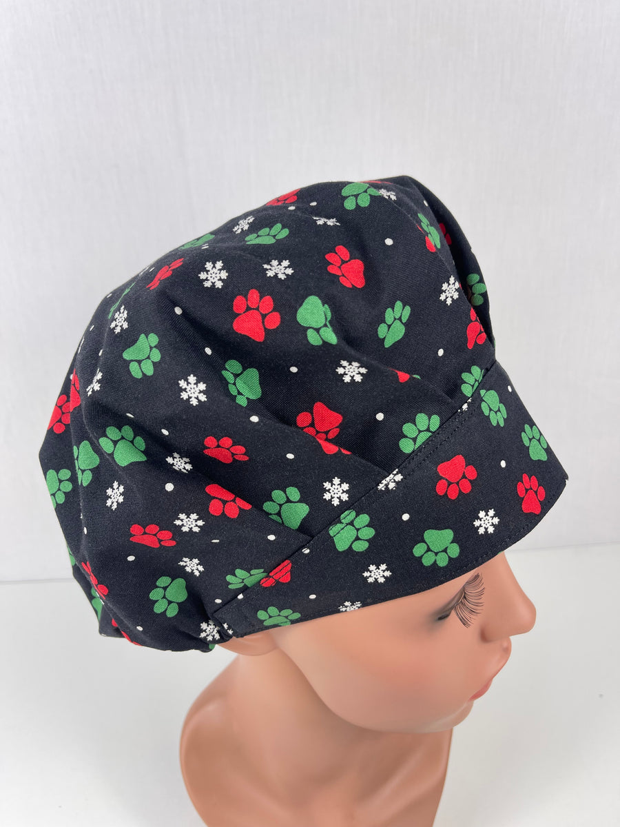 Christmas Paws Bouffant Scrub Hat