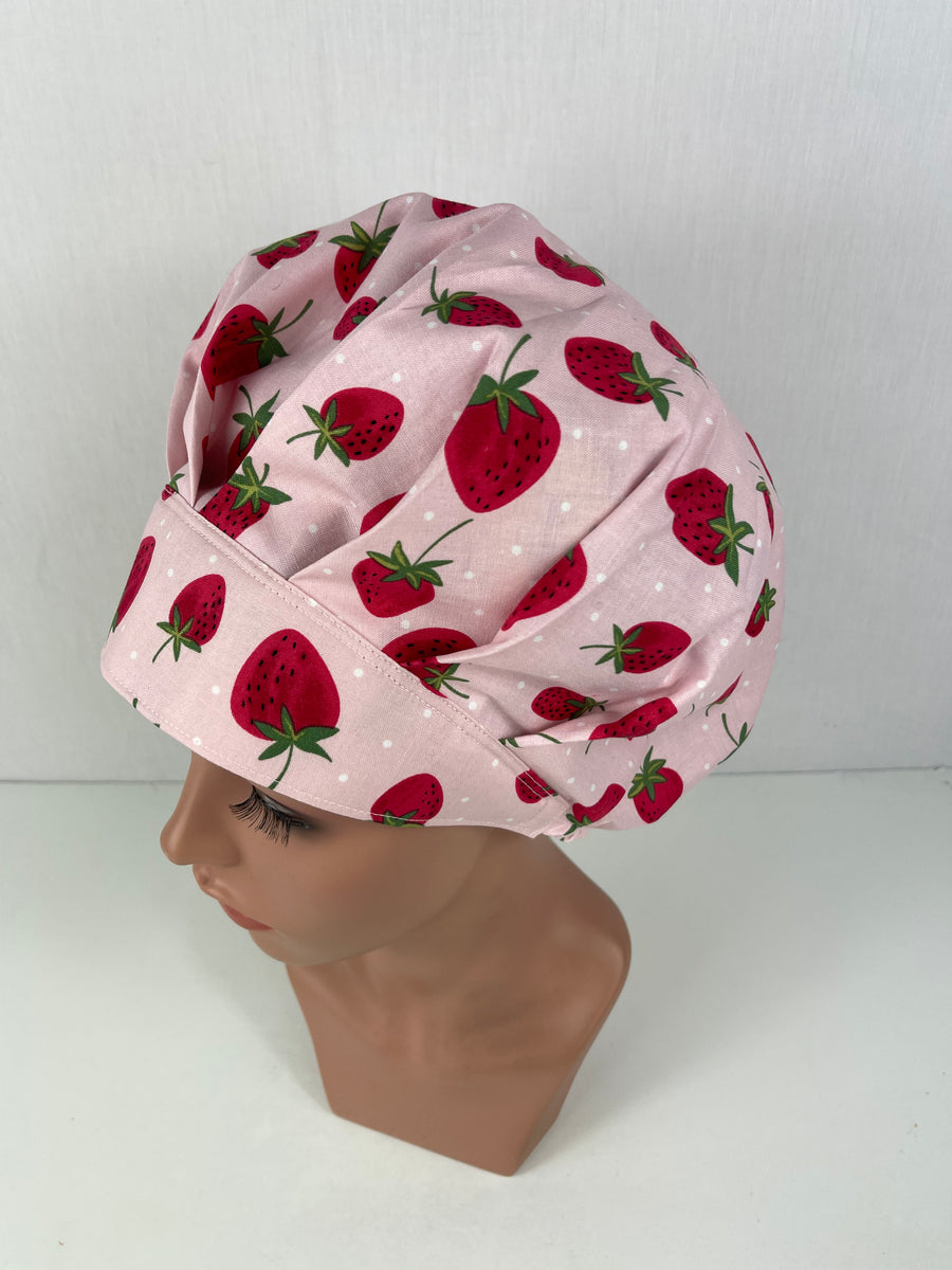 Strawberries Bouffant Hat