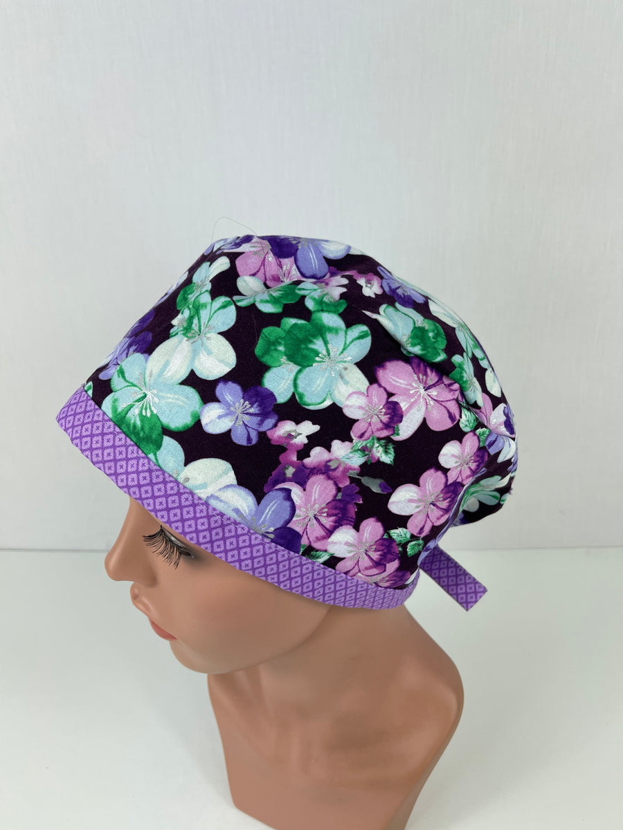 Cherry Blossom Burgandy Pixie Cap